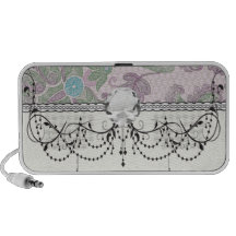 pastels spring floral damask travel speaker