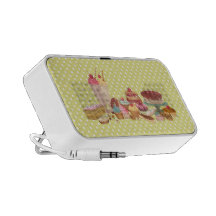Pastries An Polkadots Doodle Portable Speaker