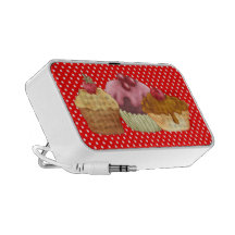 Pastries An Polkadots Doodle Portable Speaker