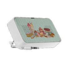 Pastries An Polkadots Doodle Portable Speakers