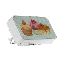Pastries An Polkadots Doodle Travelling Speaker