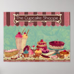 Pastry Cupcake Patisserie Bakery Shop Sign Posters