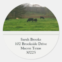 Pasture Address Label Round Sticker
