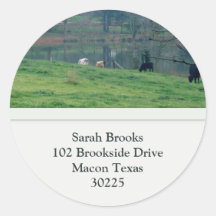 Pasture Address Label Round Sticker