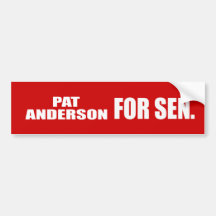 PAT ANDERSON FOR GOVERNOR BUMPER STICKER