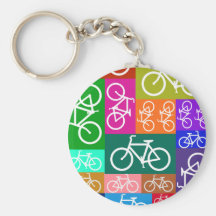 Patchwork Bicycles Art Keychains