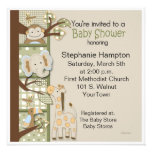 Patchwork in Greens Baby Shower Invitation
