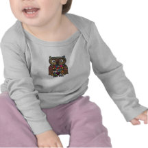 Patchwork Owl Babys Long Sleeved T-Shirt