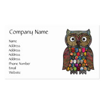 Patchwork Owl Business Card Template