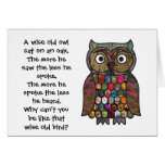 Patchwork Owl Card with Quote / Poem