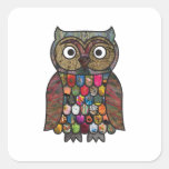 Patchwork Owl Stickers