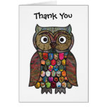 Patchwork Owl Thank You Card