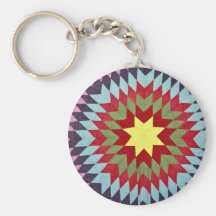 Patchwork quilt key chain