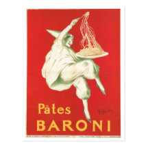 Pates Baroni Vintage Food Ad Art Postcard