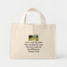 Path less travelled canvas bags