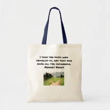 Path less travelled tote bags