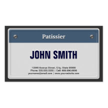 Patissier Cool Car License Plate Business Card