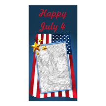 Patriotic American Flag Customisable Photo Card