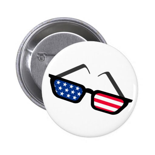 Patriotic American Flag Retro Sunglasses Pin