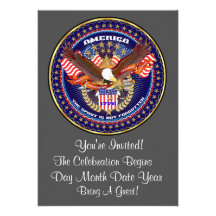 Patriotic American Invitation View Notes Please