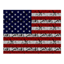 Patriotic American U.S.A. Flag of United States Postcard