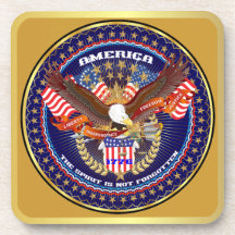 Patriotic American View Notes Please Coasters