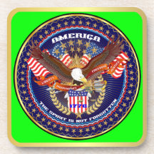 Patriotic American View Notes Please Beverage Coaster