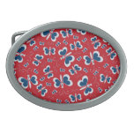 Patriotic Butterflies Oval Belt Buckles