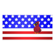 Patriotic cardinal custom photo card
