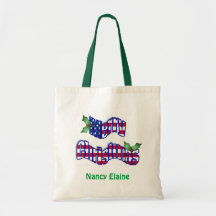Patriotic Christmas Name Tote Tote Bag