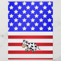 Patriotic cow personalised flyer