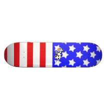Patriotic cow skate decks