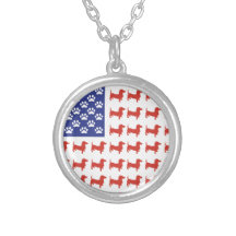 Patriotic Dachshund Doxie Pendants