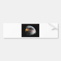 Patriotic Eagle with flag background Bumper Sticker