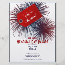 Patriotic Fireworks for Memorial Day Personalized Flyer