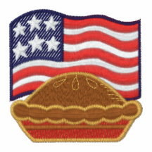 Patriotic flag and pie embroidered women's shirt embroidered shirt