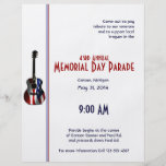Patriotic Flag Guitar Memorial Day Personalised Flyer