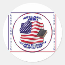 Patriotic-GodBlessAmerica.png Round Sticker