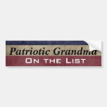'Patriotic Grandma On the List' Customisable Bumper Stickers