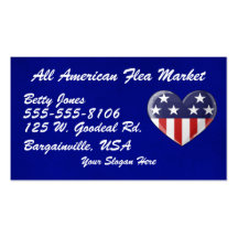 Patriotic Heart Business Cards