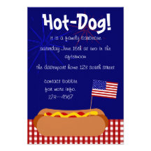 Patriotic Hot Dog! Party Invite