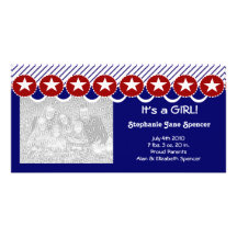 Patriotic It's a GIRL Photo Cards