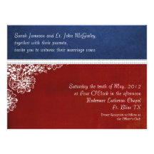 Patriotic Military Floral Wedding Oversized Custom Invitation
