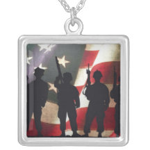Patriotic Military Soldier Silhouettes Pendants