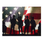 Patriotic Military Soldier Silhouettes Postcards