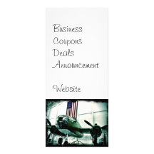 Patriotic Military WWII Plane with American Flag Customized Rack Card