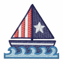 Patriotic nautical boat embroidered men's shirt embroidered polo shirt