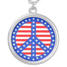 Patriotic Peace Sign Necklaces