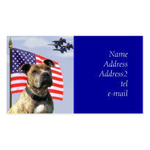 Patriotic Pitbull business card