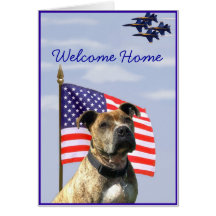 Patriotic pitbull greeting card
